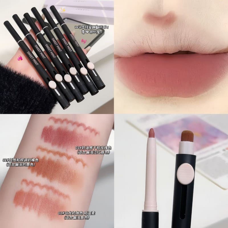 Delineador Labial SWEETMINT De Ponta Dupla All-In-One Contorno Tridimensional