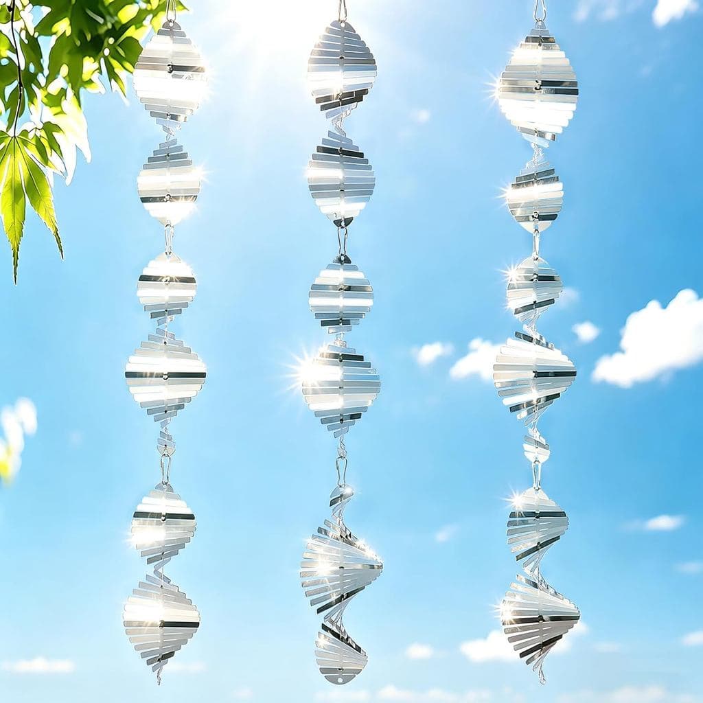 Repelentes para Exteriores, 9 Peças de Cataventos 3D para Decoração de Jardim, Refletores para Afastar Pássaros, Pica-pa