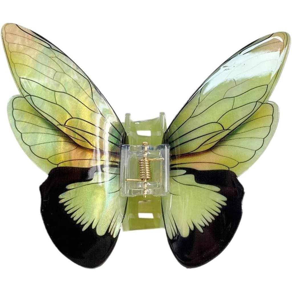 Presilha de Cabelo Borboleta, Acrílico Colorido 3D, Fixação Forte para Cabelos Grossos, Estilo Fofo e Feminino, Presente