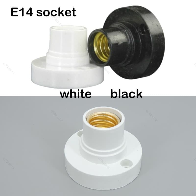 E14 Tampa De Parafuso Suporte De Soquete De Luz Branco/Preto Adaptador De Base De Lâmpada LED Encaixe De Alimentação AC