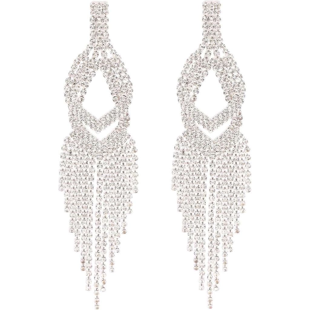 Brincos Pendentes com Strass BaubleStar para Mulheres, Brincos em Camadas Brilhantes em Forma de Gota com Longa Franja