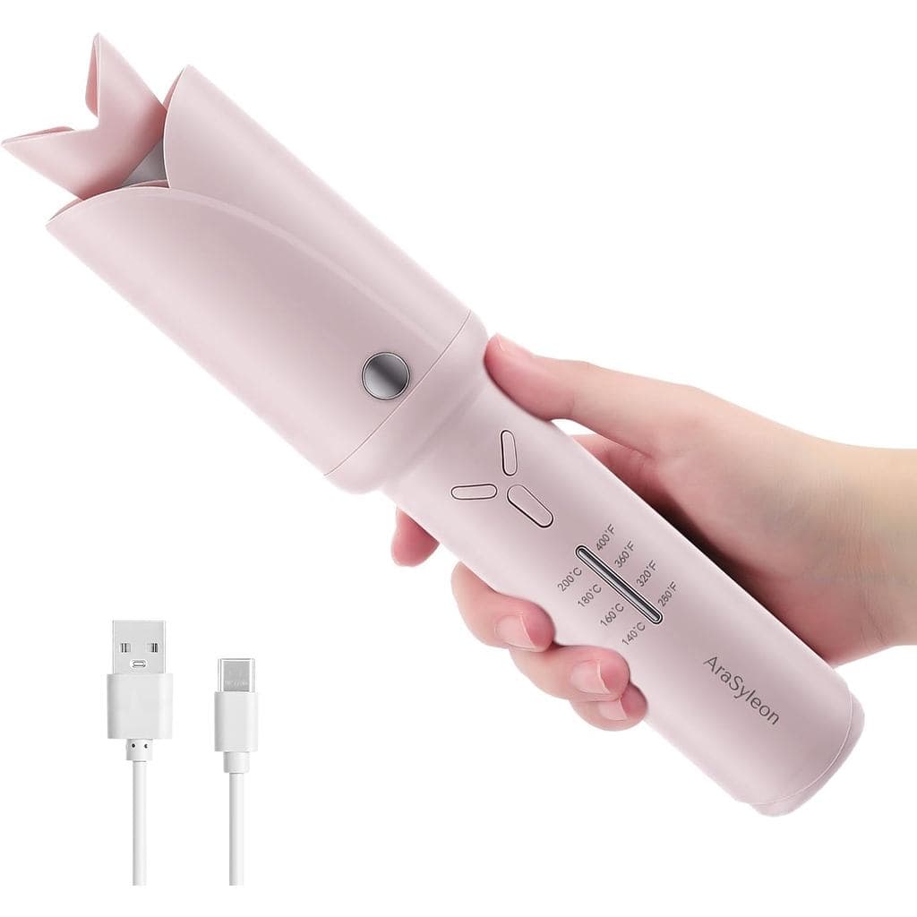 Modelador de Cabelo Automático Sem Fio – Adequado para cabelos longos e curtos, haste de aquecimento de cerâmica de turm