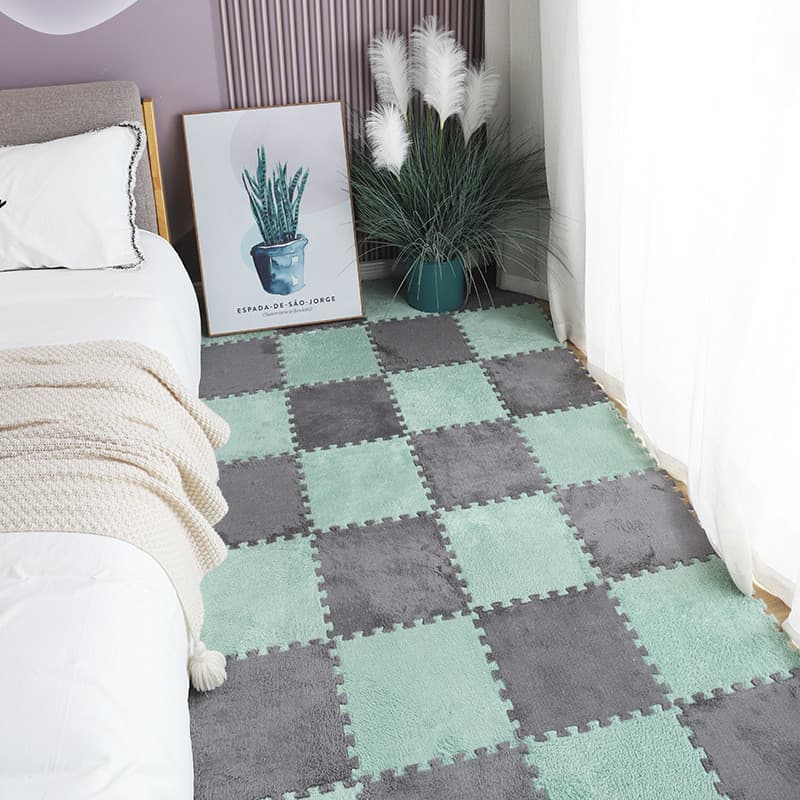 [Novo produto] costura tapete tapete quarto cabeceira varanda tapete mosaico removível lavável camurça