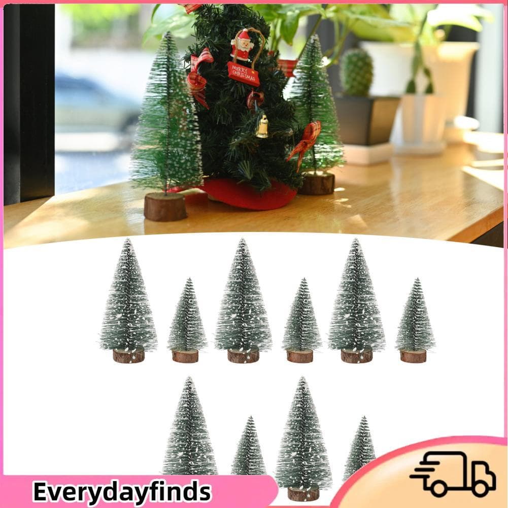 Everydayfinds-br Decoração de pinheiro de natal lindamente decorado mini mesa artificial para decoração de casa 10