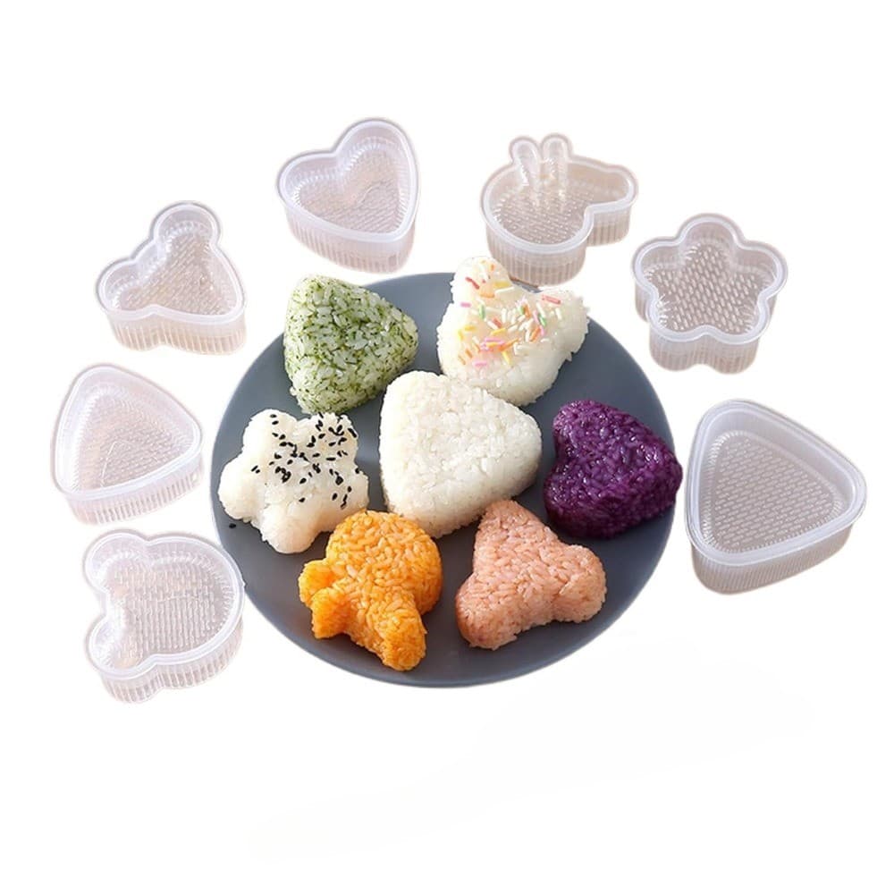 7 Pçs Onigiri Arroz Bola Molde Conjunto Triângulo Sushi Maker Com Espátula DIY Bento Ferramenta Para Crianças Almoço Cas