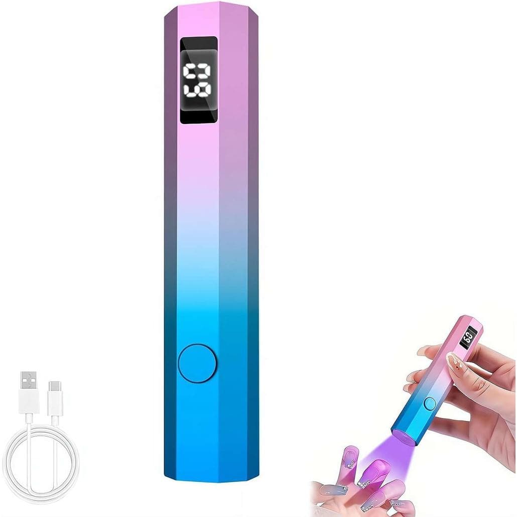 Lâmpada UV para Unhas, Luz UV Portátil para Unhas, Mini Luz UV Portátil com Display LED, Adequada para Casa/Manicure/Sal