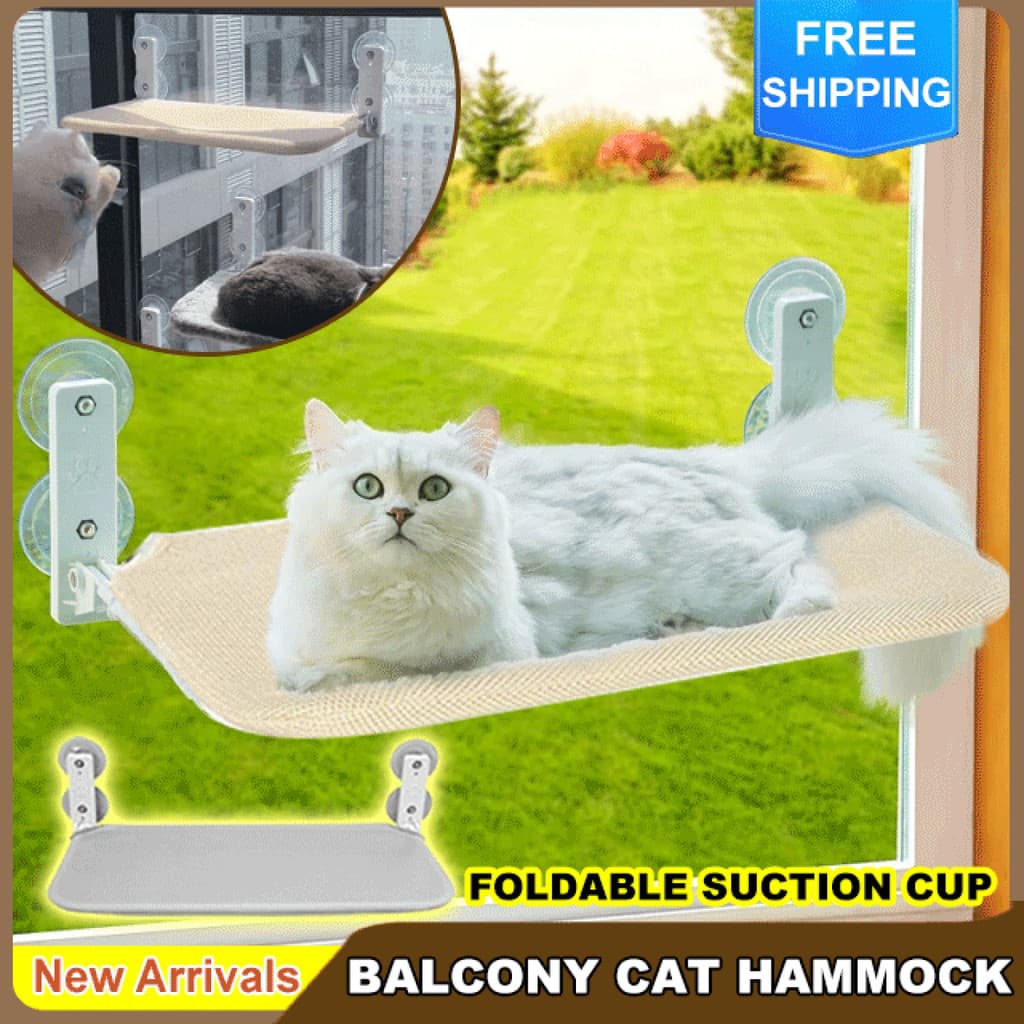 [Fácil de Dobrar] Rede para Gatos All Weather com Ventosas Azul - O Lugar Favorito do Seu Felino/Cama para Gatos/Suporte