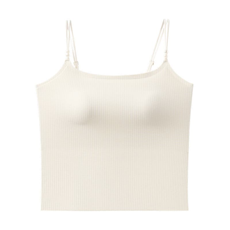 Camisola feminina verão estilo fino sem anel de aço pode usar fora respirável bela volta cor sólida sensação legal sutiã