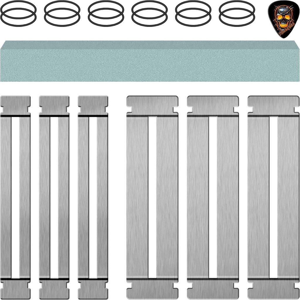 Conjunto de Protetores de Escala de Guitarra, Ferramenta para Remoção e Polimento de Trastes de Guitarra com Protetores