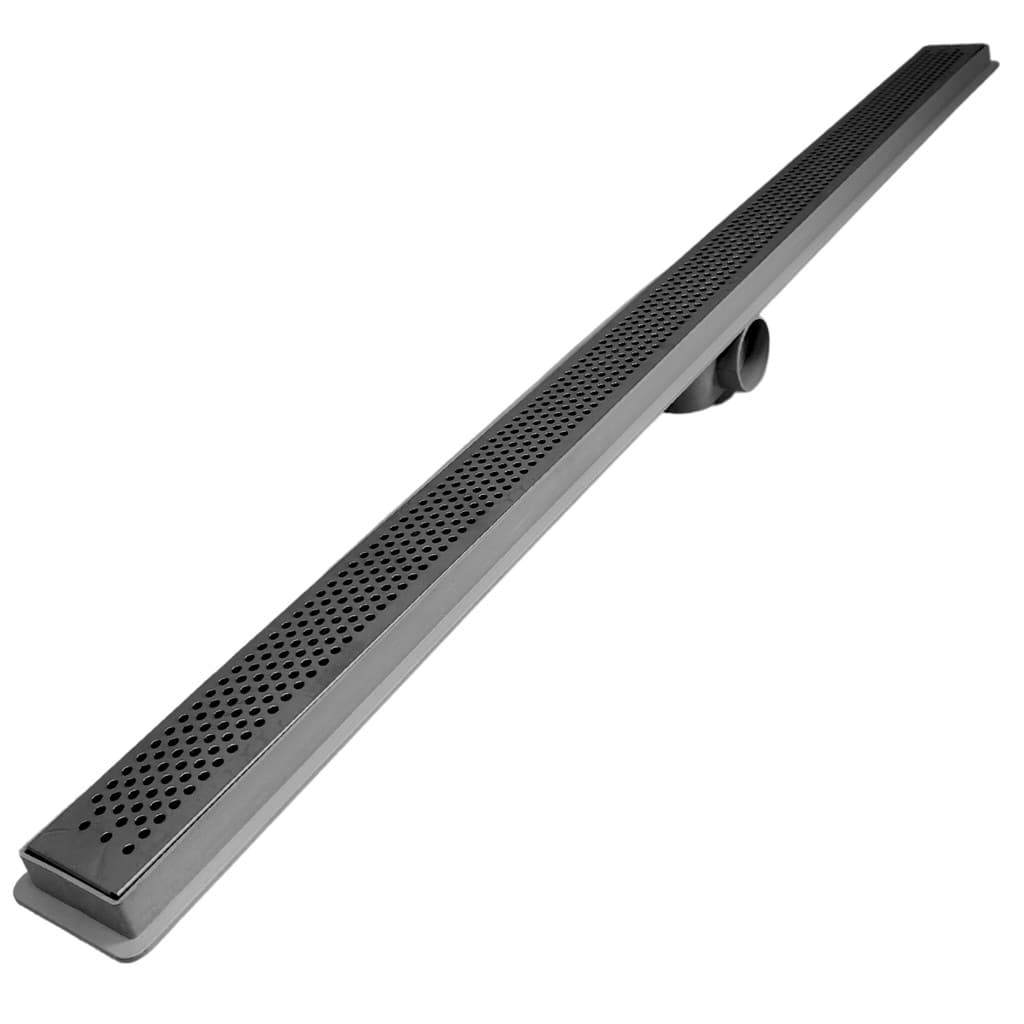 Ralo Linear Banheiro Seca Box 5x90 Inox Bolinha Espelhado Coletor Cinza com Sifão
