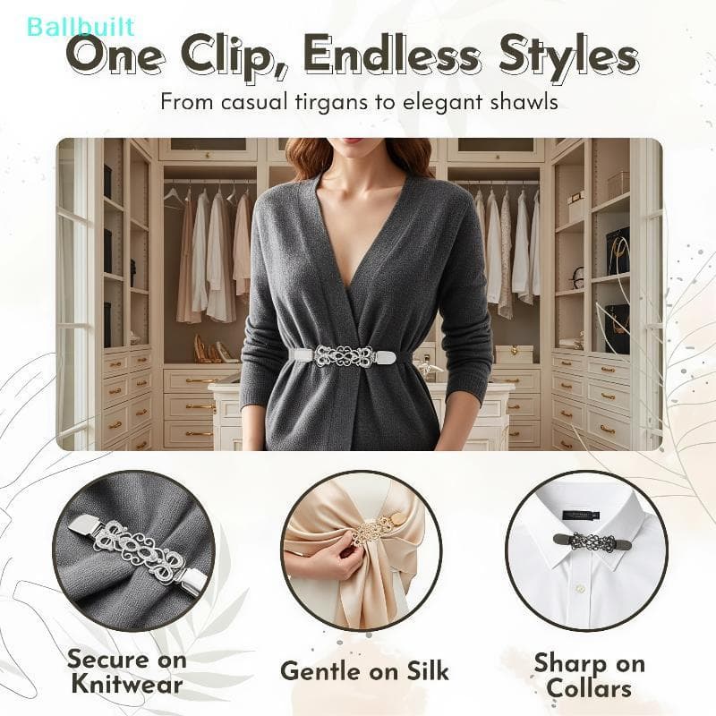 [BLU] 3/4/6 Unidades De Clipes Decorativos Retrô À Prova De Ferrugem , Suportes De Xale Para Suéter Mulheres , Vestidos