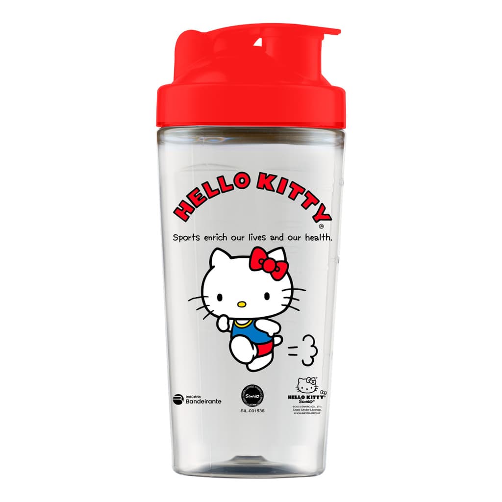 Coqueteleira Shaker Hello Kitty Academia 850Ml Fit Whey Shakeira Garrafa De Academia Com Filtro
