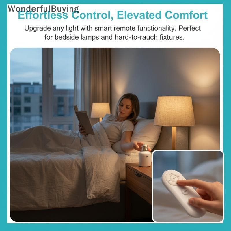 Suporte De Lâmpada E27 60W Com Controle Remoto Sem Fio Interruptor De Temporizador Inteligente 110V 220V Para Iluminação