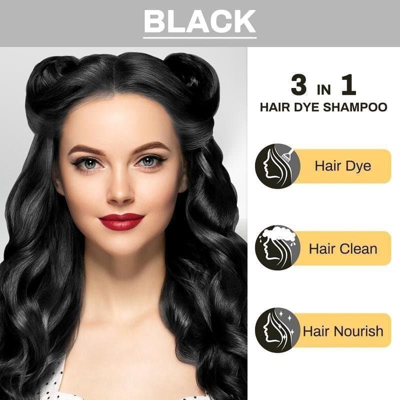 Shampoo Tintura de Cabelo 3 em 1 Mido - Ingredientes à Base de Ervas, Pode Cobrir Cabelos Brancos, Contém Extrato de Gin