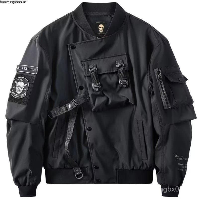 Jaqueta Funcional Masculina, Jaqueta Bomber, Tamanho Grande, Jaqueta Funcional de Beisebol Masculina, Uniforme de Trabal