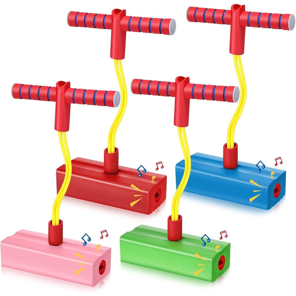 4 Peças de Pogo Stick de Espuma para Crianças, Brinquedo de Pogo Stick de Espuma, Bastão de Salto Divertido e Seguro par