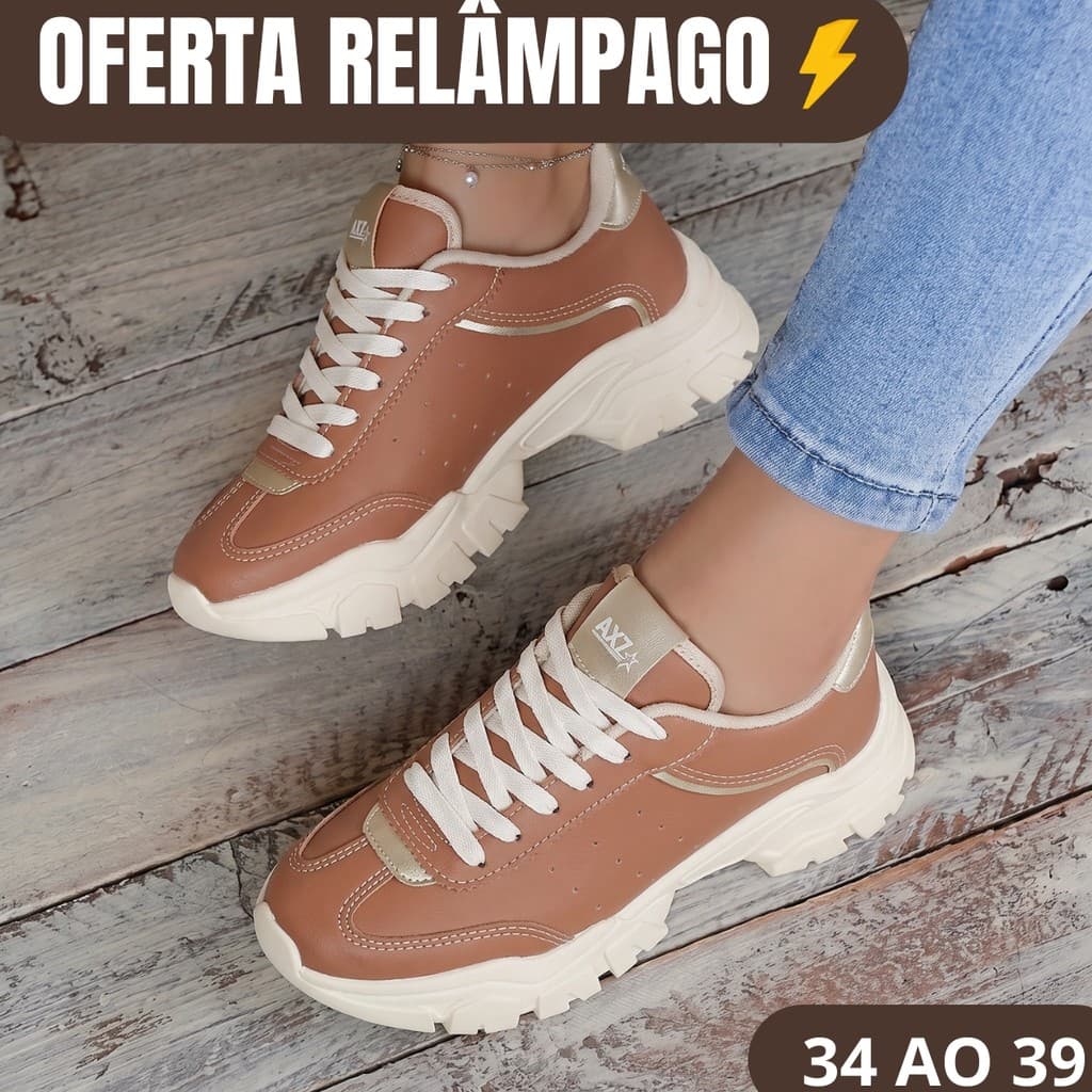 Tênis Feminino Plataforma Sneaker Fashion Com Solado Alto Tendência Streetwear