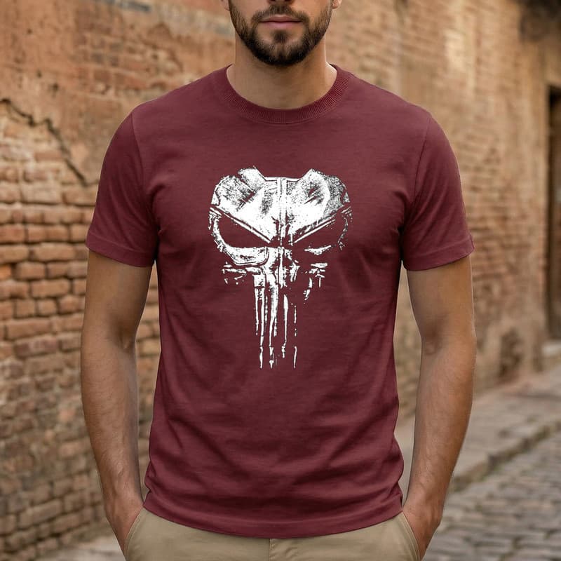 Camiseta Estampada Máscara Justiceiro