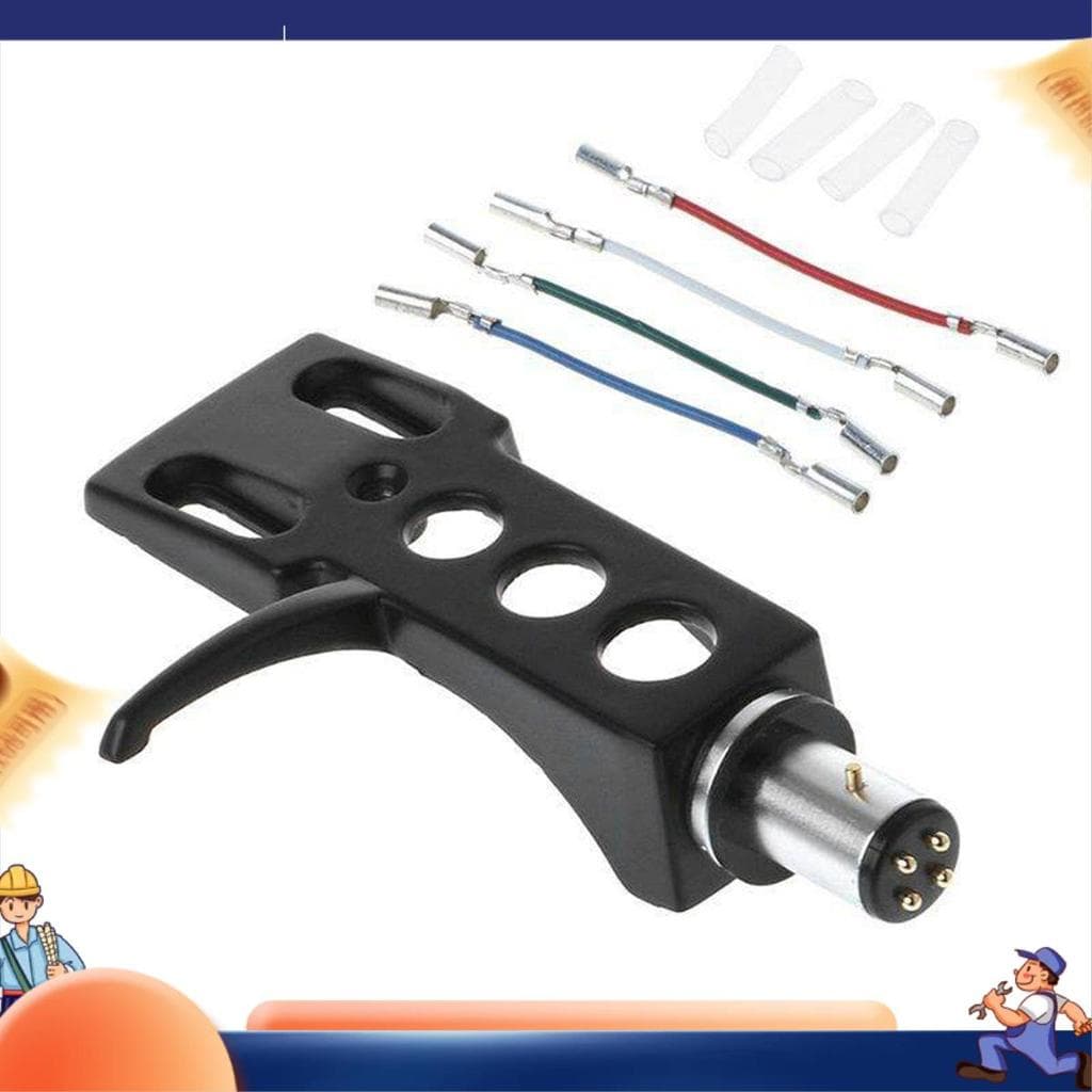 victoria8D 1 PCS Phono Turntable Headshell Mount Cartucho Fonógrafo Suporte De Cabeça De Metal Preto Para Toca-Discos De