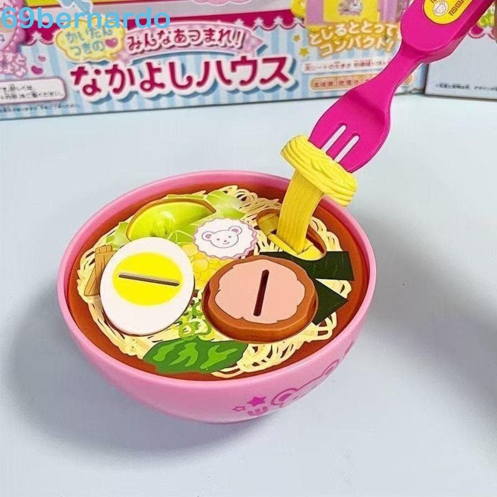 Conjunto de Brinquedos de Ramen para Crianças, Inclui Tigela e Garfo, Brinquedo de Comida Simulada, Brinquedo Educativo