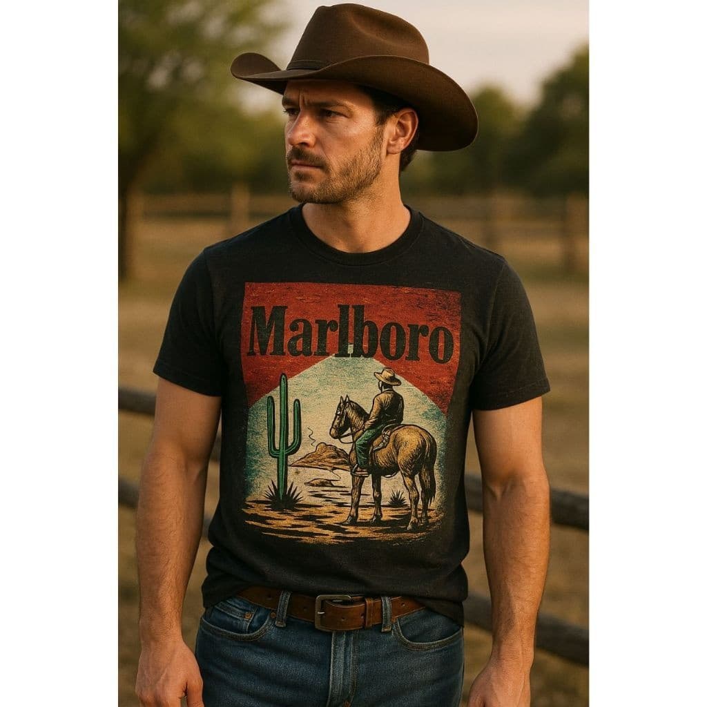 Camiseta Country Masculina Camisa Rodeio MARLBORO ARIAT WILD WEST Rodeio Barretão Premium