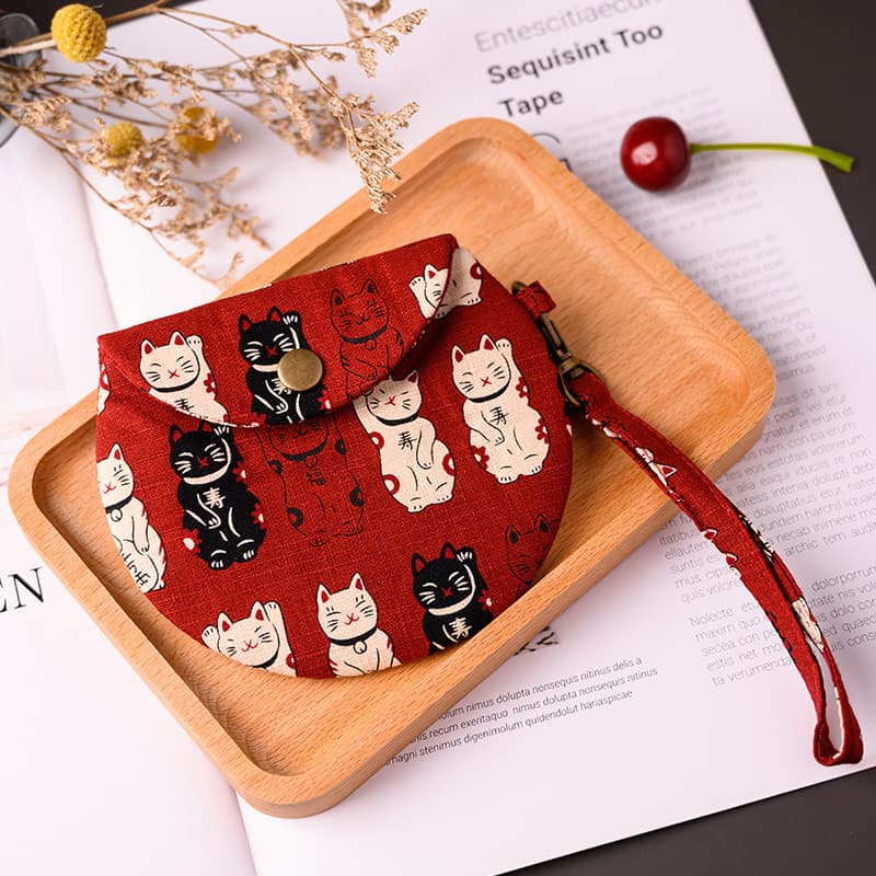Lucky Cat moeda bolsa feminina Mini bonito saco de moedas carteira Ultra-fino saco de armazenamento presente criativo