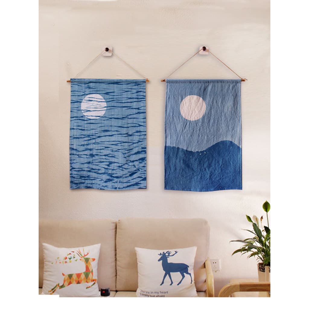 Lanyan tecido à mão pano de solo Tie-Dye parede pendurado decoração de parede textura interior tapeçaria decorativa pres