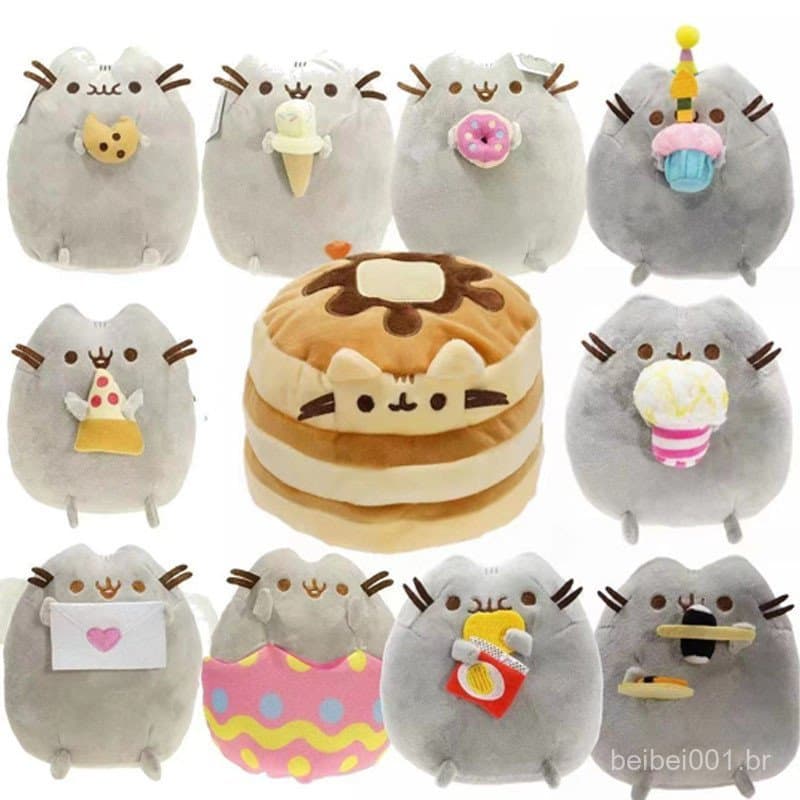 16 Estilos De Desenho Animado Pusheen Gato Brinquedo De Pelúcia Fofo Gatinho Boneca Chaveiro Linda Mochila Pingente Bols