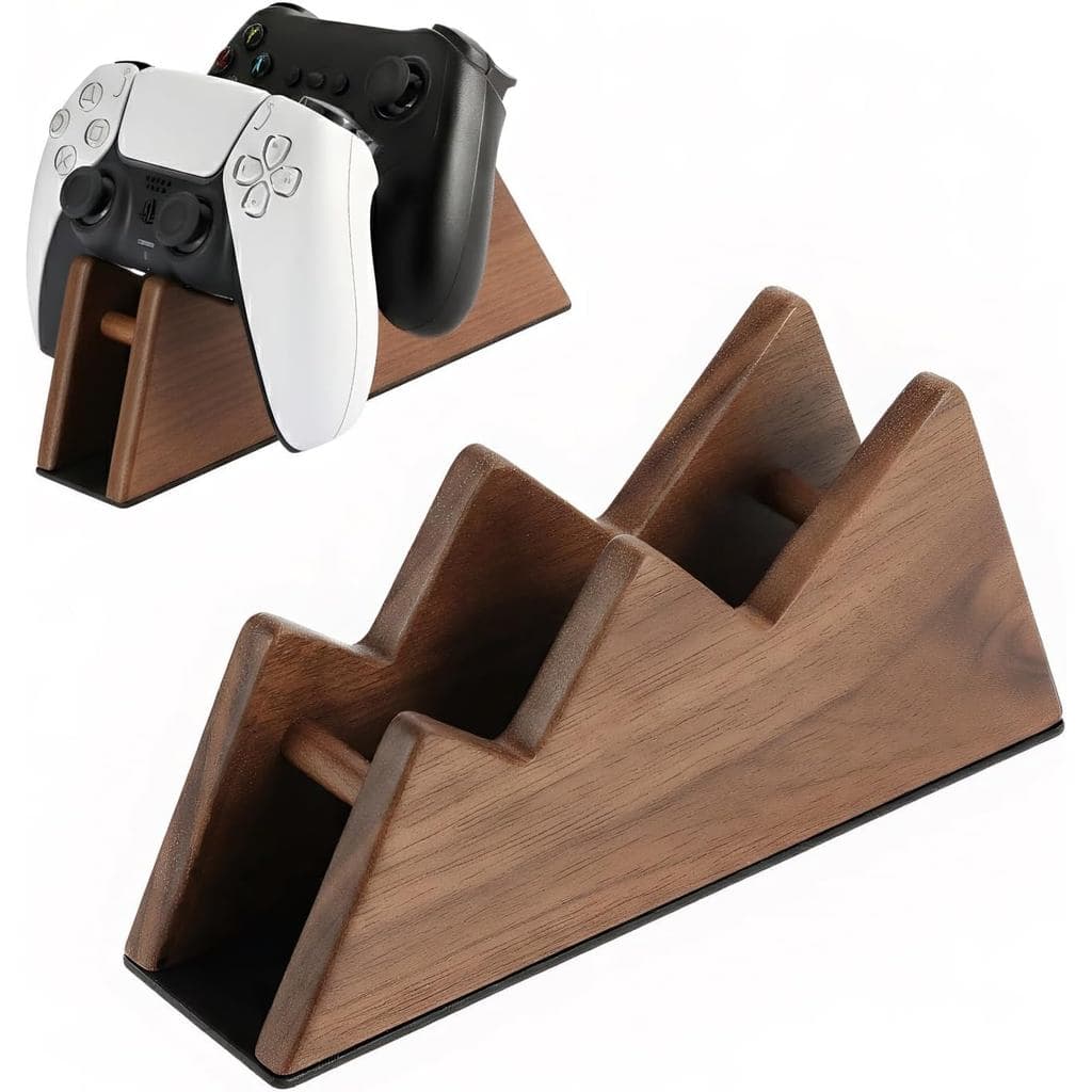 Suporte de Madeira Sólida para Controles - Suporte Duplo para Controles de Jogos para Mesa, Compatível com Xbox Series X