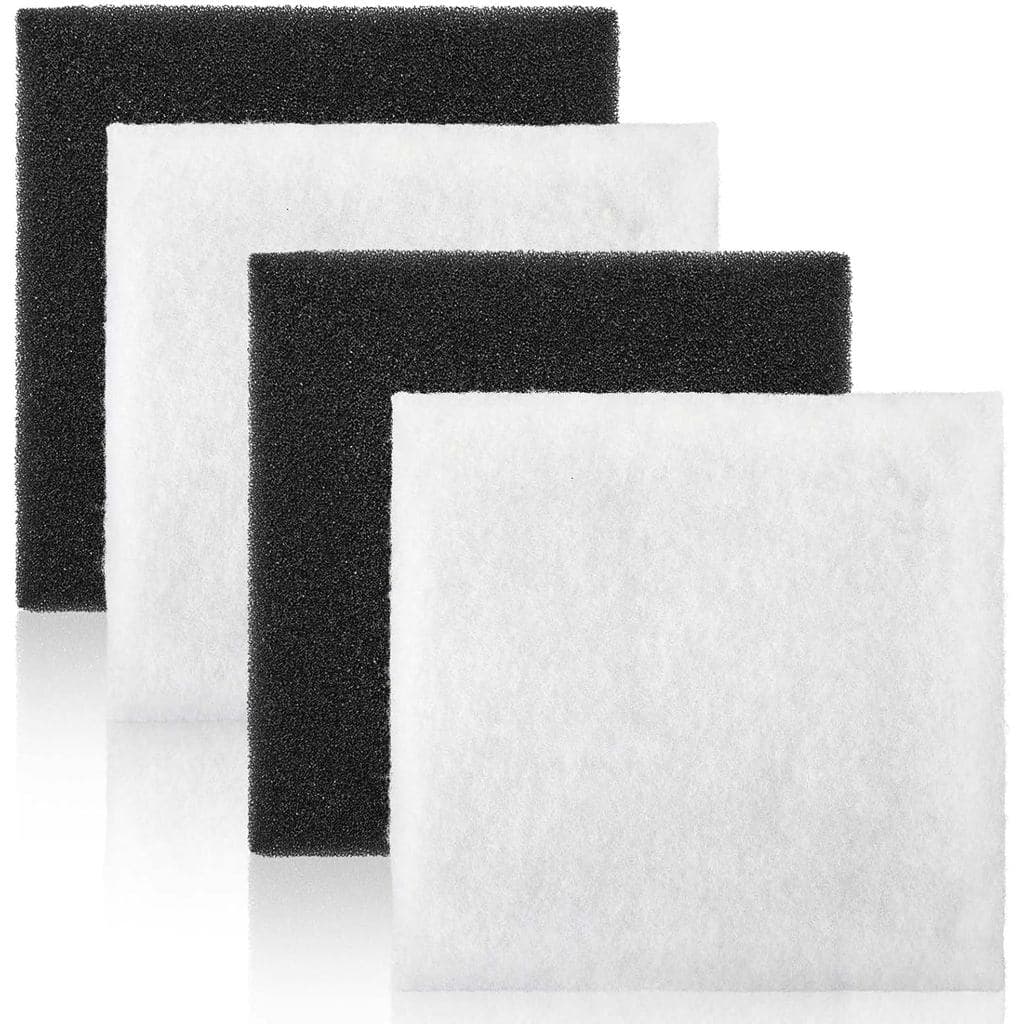 4 Peças de Materiais de Filtragem para Lago, 12"x 12", Preto e Branco, Equipamento de Filtragem para Aquários de Peixes