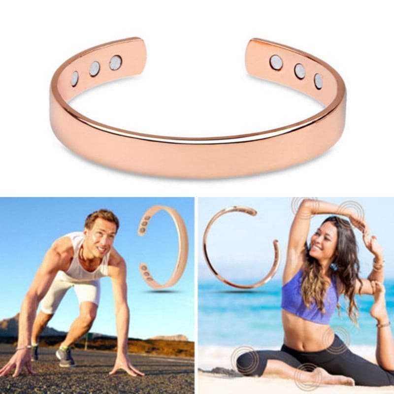 Cobre puro saúde tratamento magnético aberto manguito pulseira acuponto perda de peso Masage saúde pulseira moda jóias