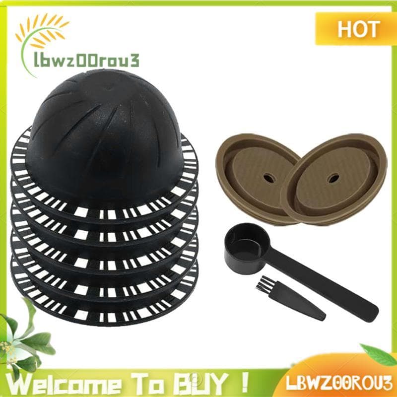 Conjunto De Cápsulas De Café Reutilizáveis De 230ml , Filtro Recarregável Com Tampas De Silicone , Colher E Escova Para