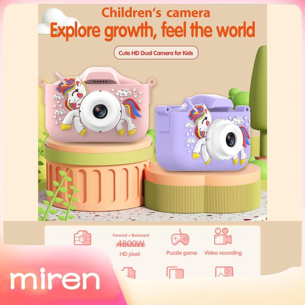 Miren.br Câmera digital infantil 1080P Vídeo 48MP HD Crianças com tela IPS de 2,0 polegadas Lente dupla Foco automático