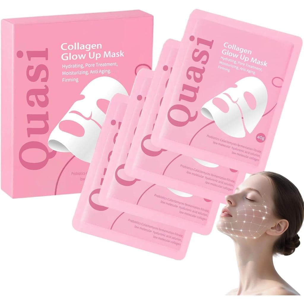 Máscara Facial de Colágeno Quasi Bio, Máscara Iluminadora de Colágeno Quasi, Máscara Hidratante Noturna de Hidrogel, Col