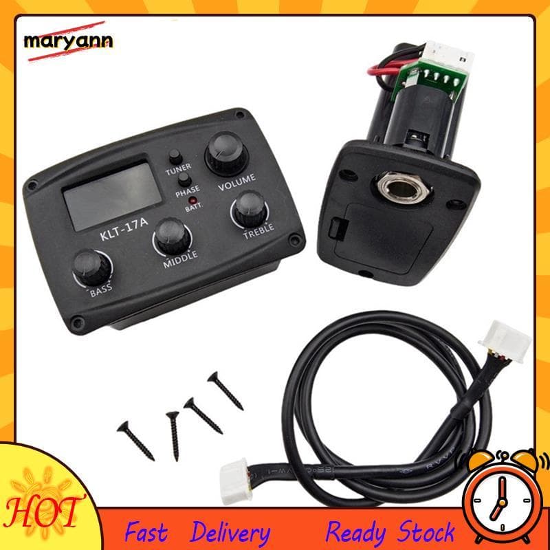 - Pré-Amplificador EQ De Guitarra Acústica 17A , Com Afinador De Procedimento Digital , Equalizador De 3 Bandas , Captad
