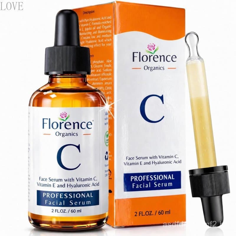 Sérum de Vitamina C para o Rosto – Sérum Facial Anti-Envelhecimento com Vitamina C, Ácido Hialurônico, Vitamina E. Fórmu
