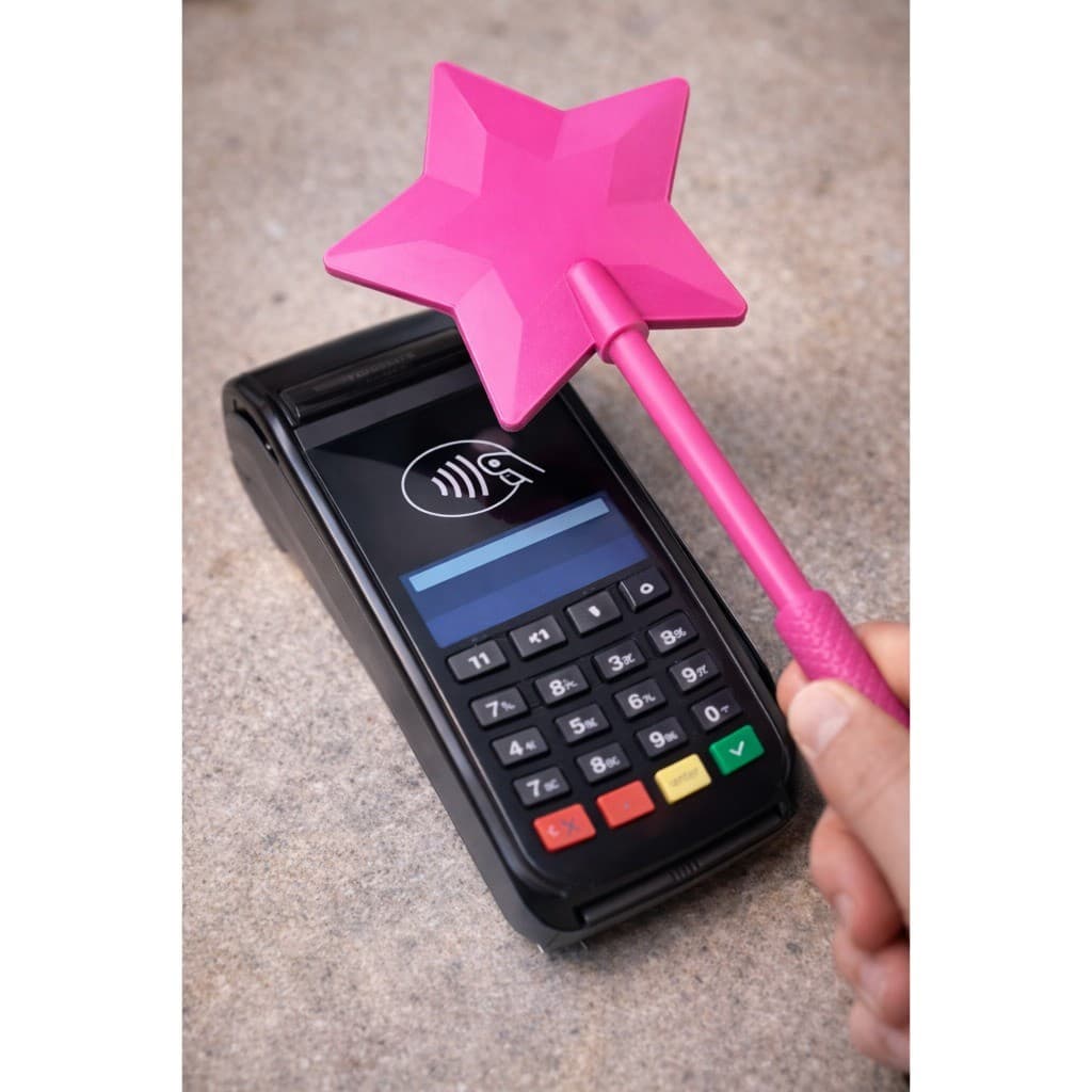 Varinha Estrela Grande Cartão de Crédito Tap to Pay - Varinha Mágica de Cartão - Varinha de Pagamento Aproximação