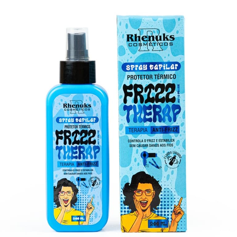 Spray Capilar Rhenuks Frizz Therap 200ml Protetor Térmico Anti Frizz Brilho Hidratação