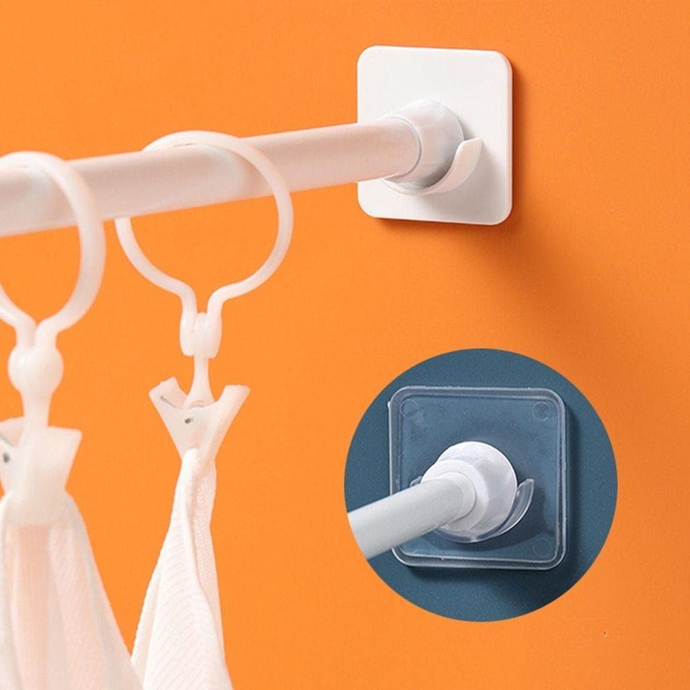 QENVXDAN Suporte De Haste De Cortina Multiuso Sem Perfuração 2 Peças Acessórios De Banheiro Para Casa Trilho De Roupas