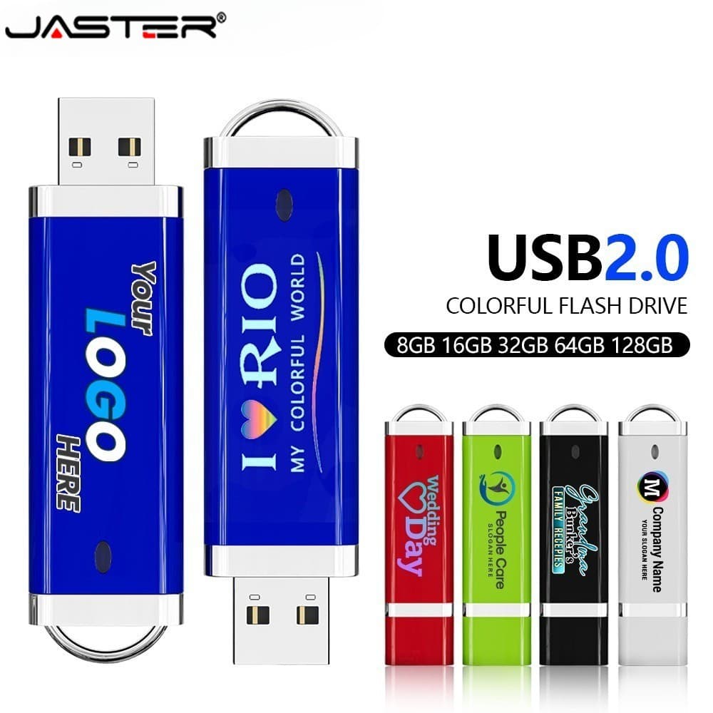 JASTER Cartoon USB 2.0 Flash Drives 64GB Com Caixa Pen Drive 32GB Presente Criativo Pendrive 16GB Mini Memory Stick 8GB