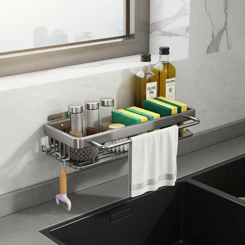[BLU] Secagem De Pratos Montado Na Parede Ra Suporte De Armazenamento De Cozinha Multiuso De Alumínio Resistente Para ,