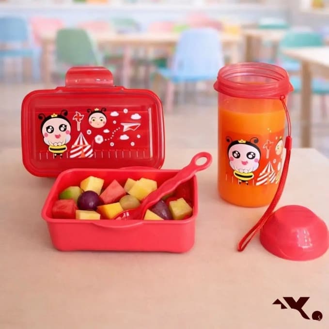 Kit Completo Marmita e Copinho Infantil com Estampas Divertidas e Material Levinho