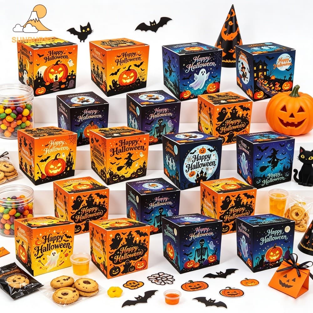 [Sunburst1 . br] Caixas De Bruxa Fantasma De Abóbora Doces De Halloween De Grande Capacidade