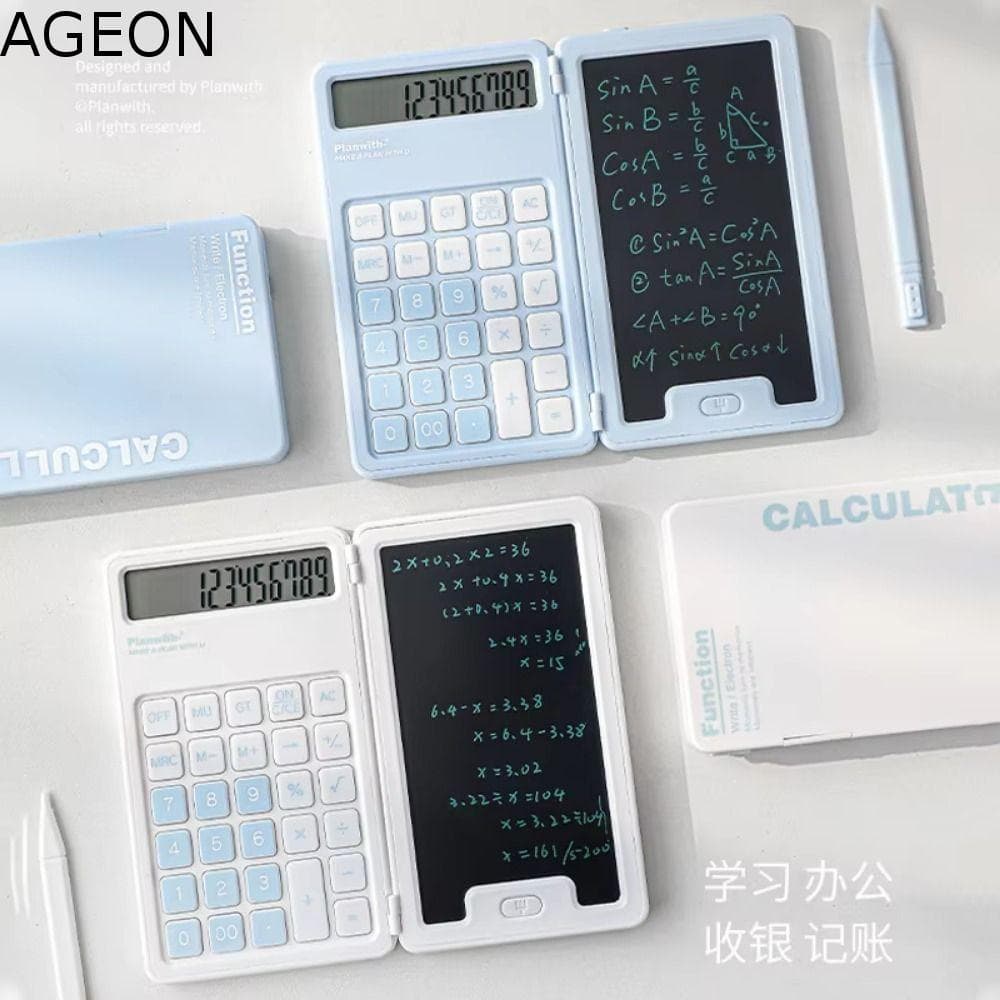 Calculadora Dobrável AGEON , Mini Financeira Portátil Fofa , Com De Estudante De Quadro De Escrita