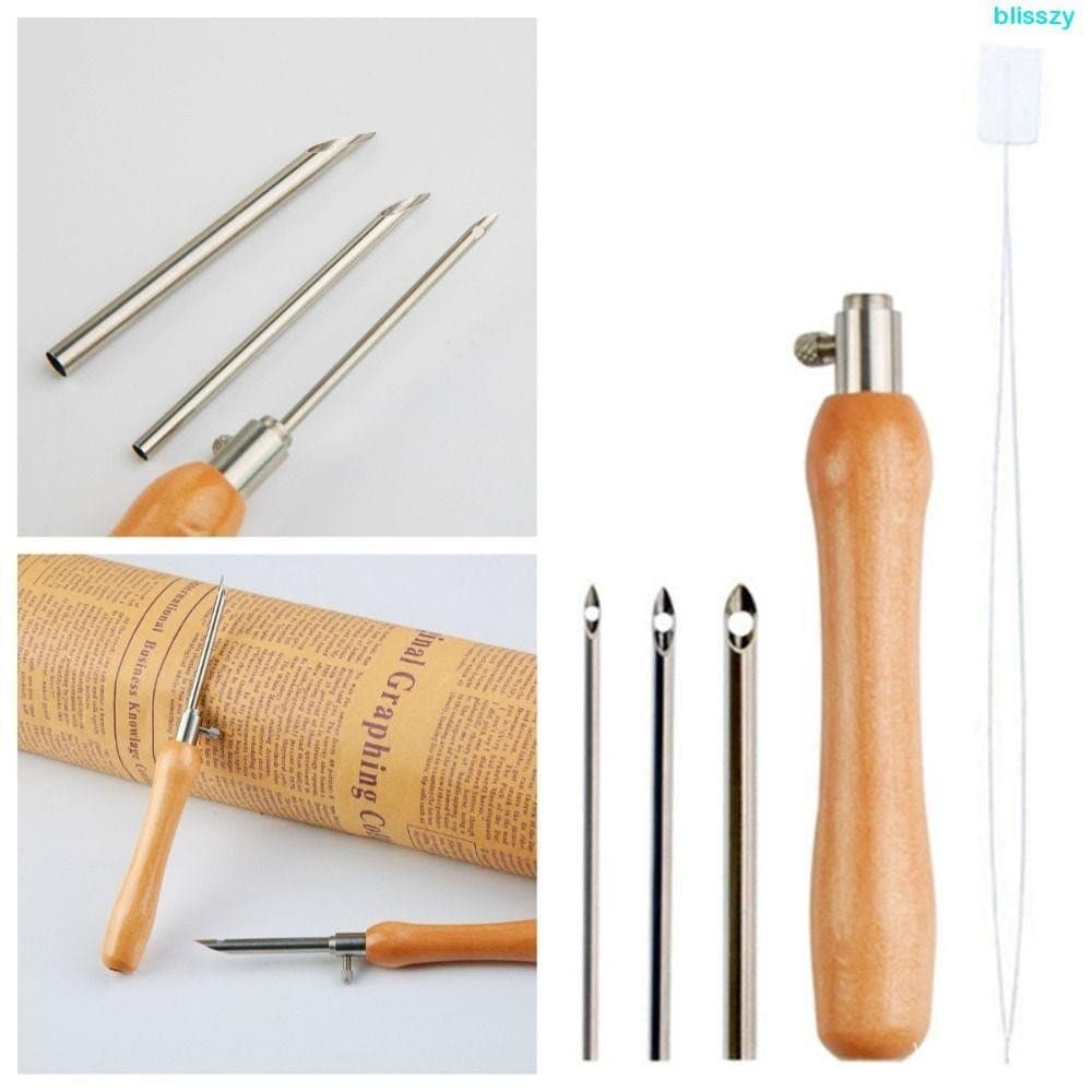 Kit de Costura com Agulha de Punção ISSZY, 5 Peças, Conjunto de Agulhas DIY 2.5 mm/3.5/5, Bordado Ajustável