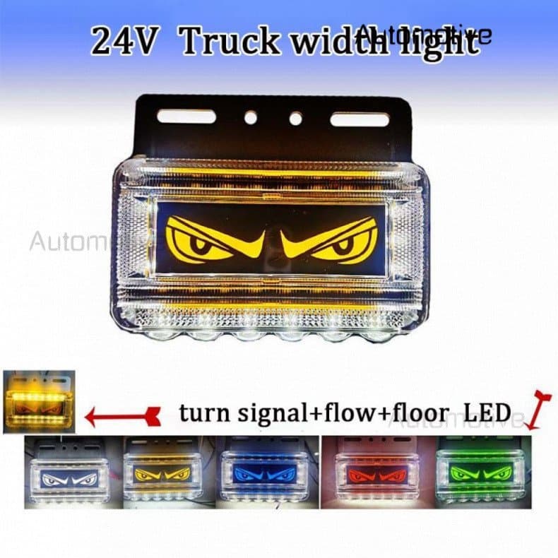 Luz Lateral LED 24V para Caminhão, Luz Decorativa Universal com Efeito Olho de Anjo e Demônio, Luz de Sinalização à Prov