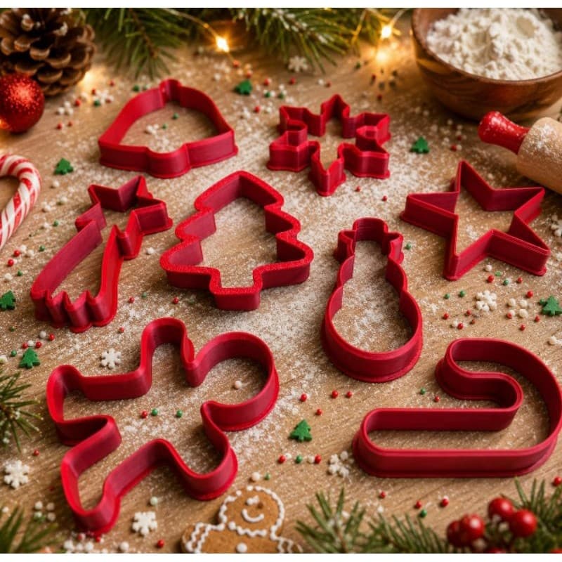 Kit 8 Cortadores de Biscoito de Natalino lembrancinha Natal Utensílios Para Confeitaria Lembrancinha