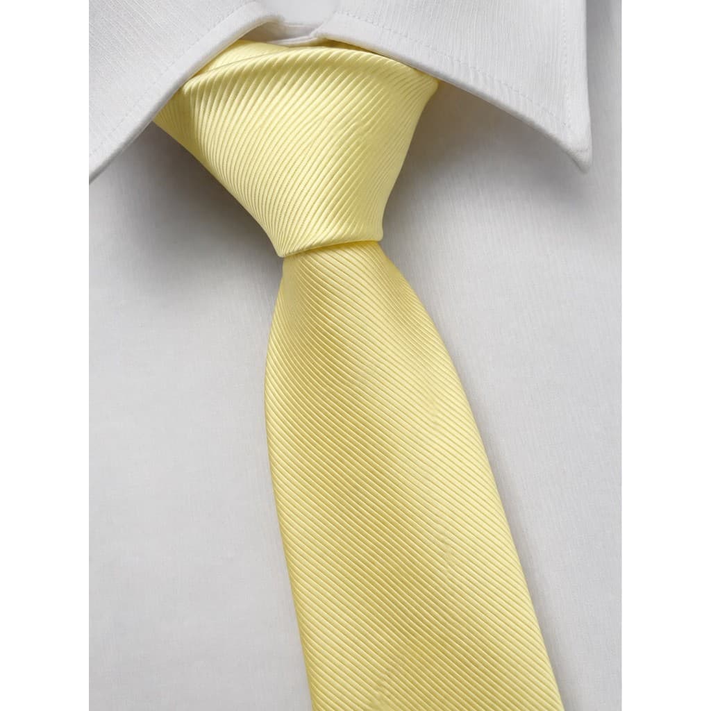 Gravata Slim Amarelo Manteiga Pastel