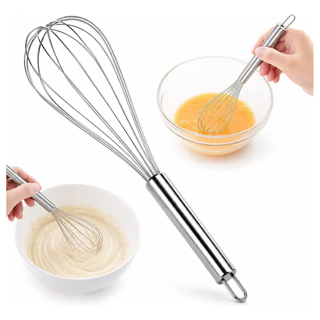 Fue Batedor de ovos Aço Inox Manual 25cm Utensilio d cozinha