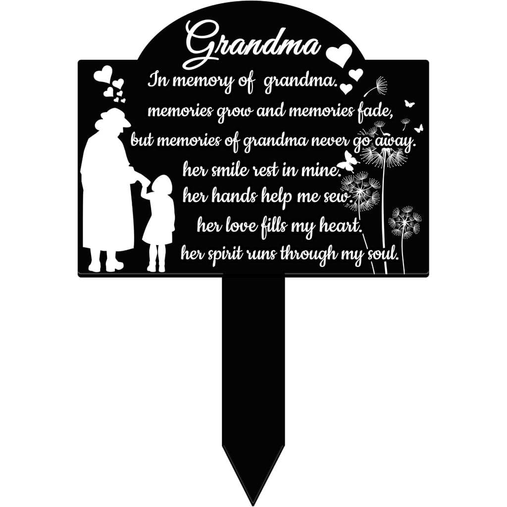 Grandma Grave Markers Grave Decorations for Cemetery Waterproof Acrylic Cemetery Plaque Stake Sympathy Garden Stake Memo
